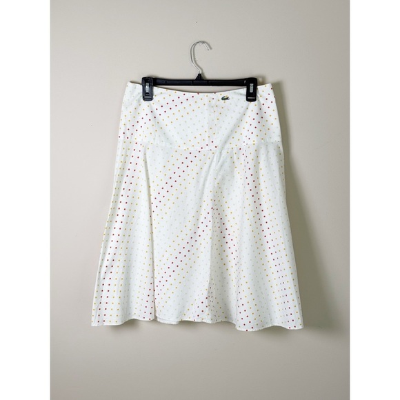 Lacoste vintage midi skirt with polka dot print size 38 US6 - Picture 1 of 5